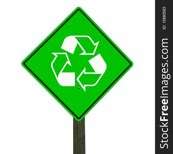 Recycle Sign Isolated, Clipping Path.
