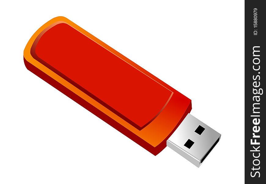 Vector colored illustrated of flash drive