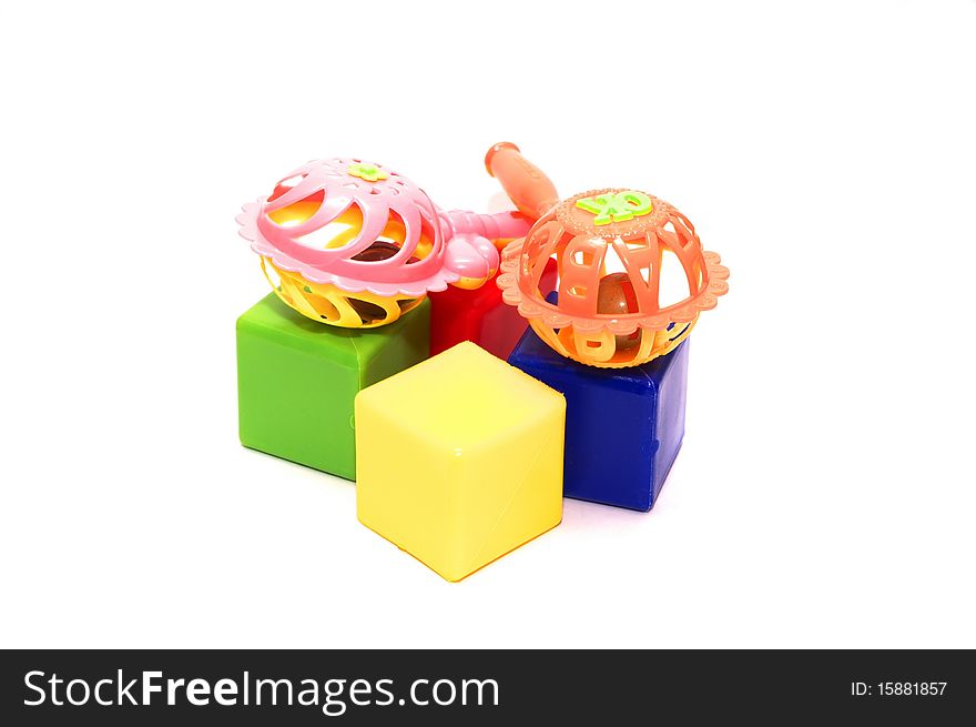Photo of the toys on white background