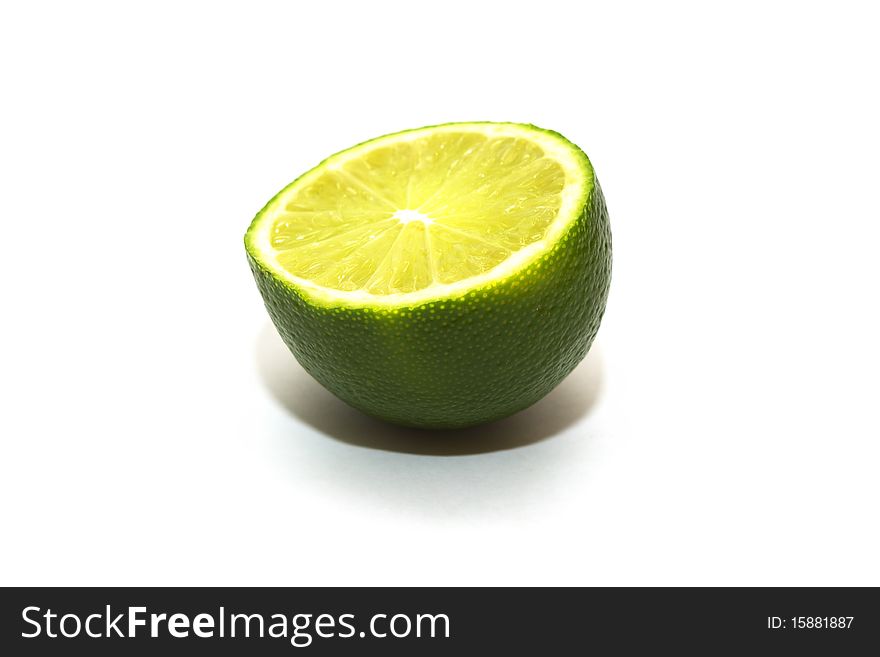 Photo of the lime on white background