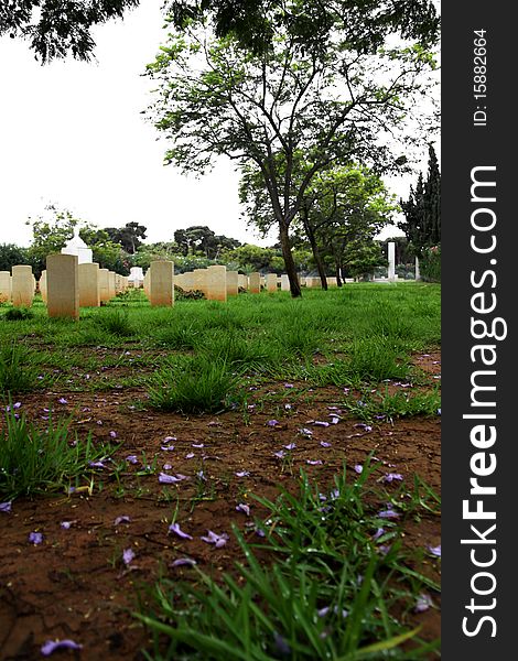 A military cemetery of world war II french victims in Beirut, Lebanon