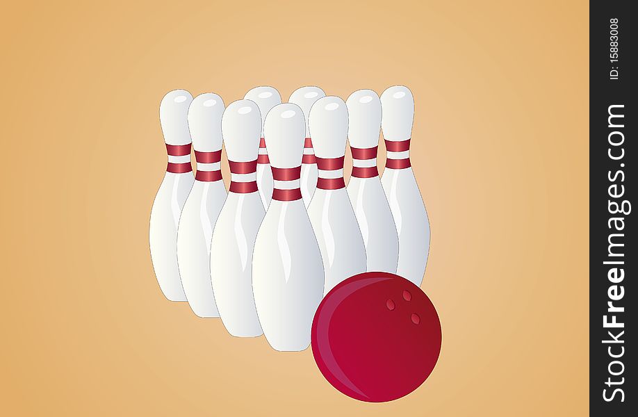 Bowling Pins And Ball