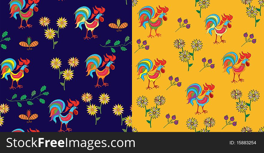 Set of patterns with rooster