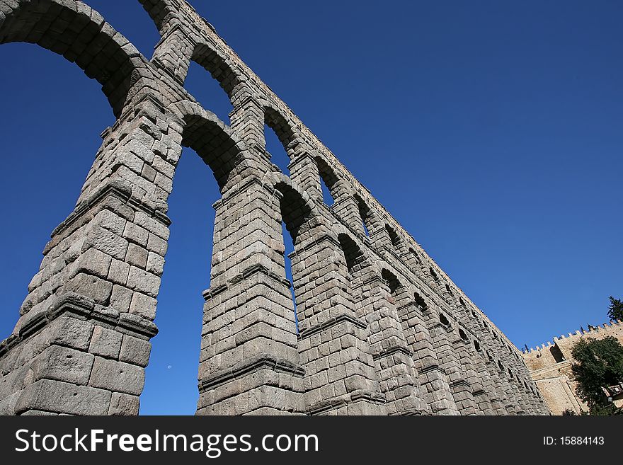 Roman Aqueduct At Segovia