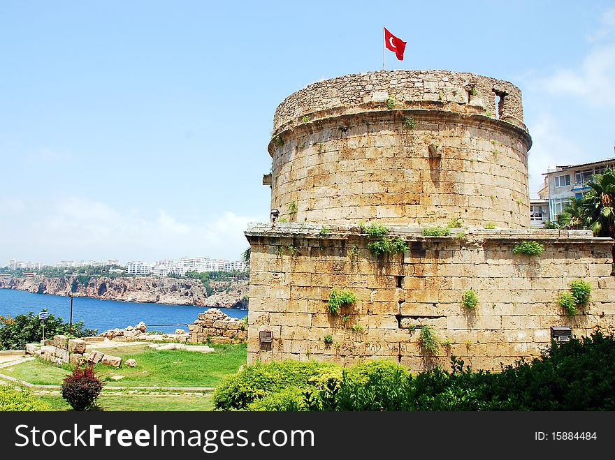 An old castle ruined by passing centuries.