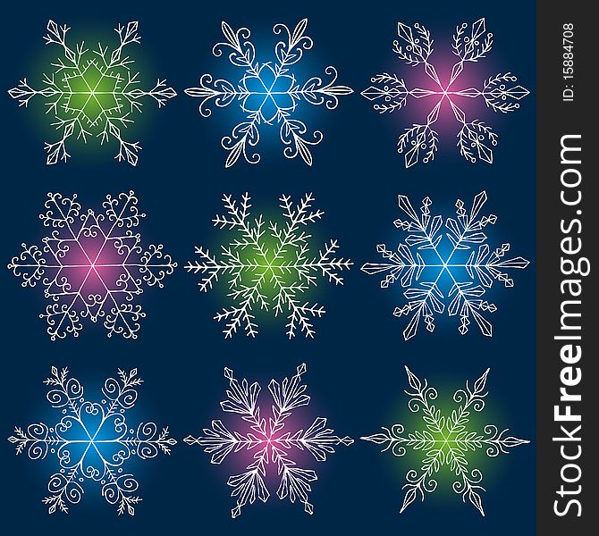 Christmas background with snowflakes,  illustration