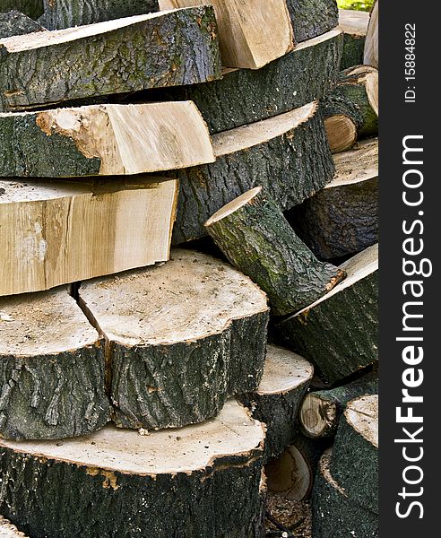 Chopped logs to be used for firewood