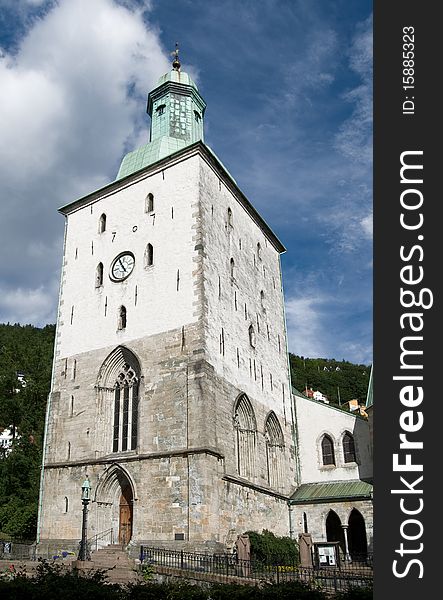 Bergen (Domkirke) Cathedral is one of the most famous church in Bergen city center