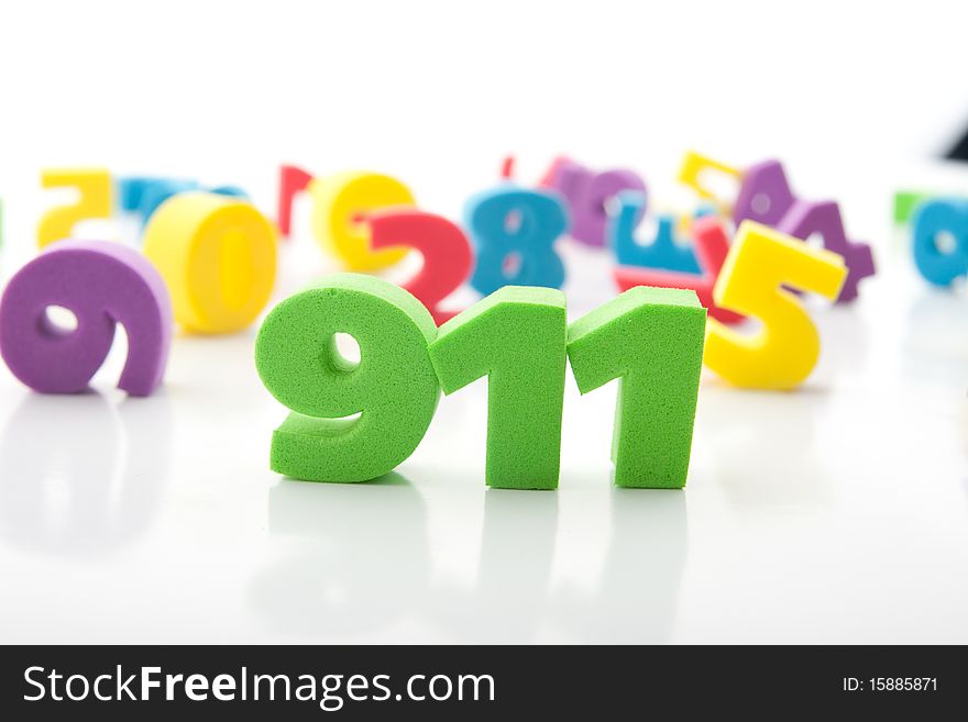 Colored numbers on a white background. Colored numbers on a white background