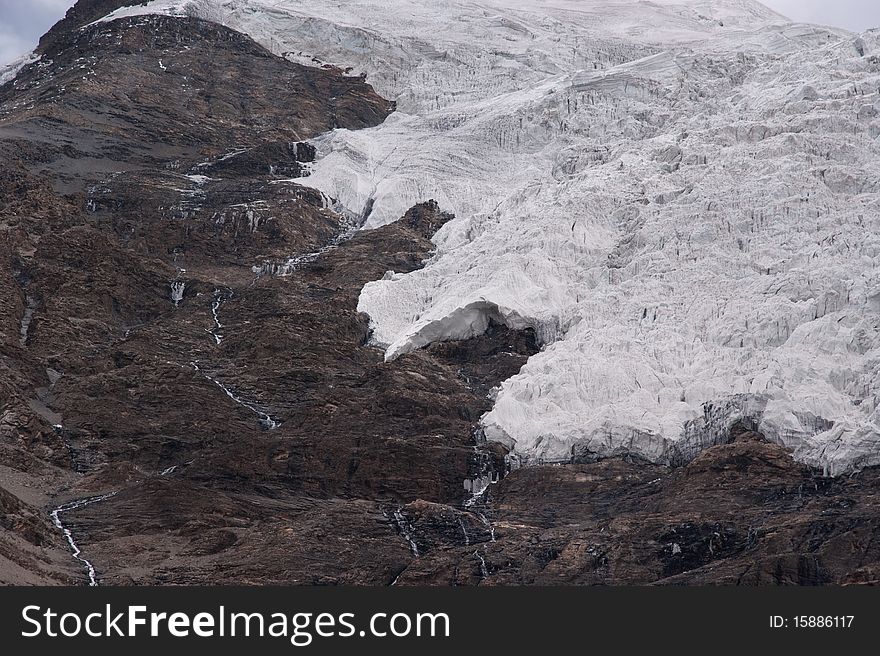 Mountain glacier in tibet of china in summer