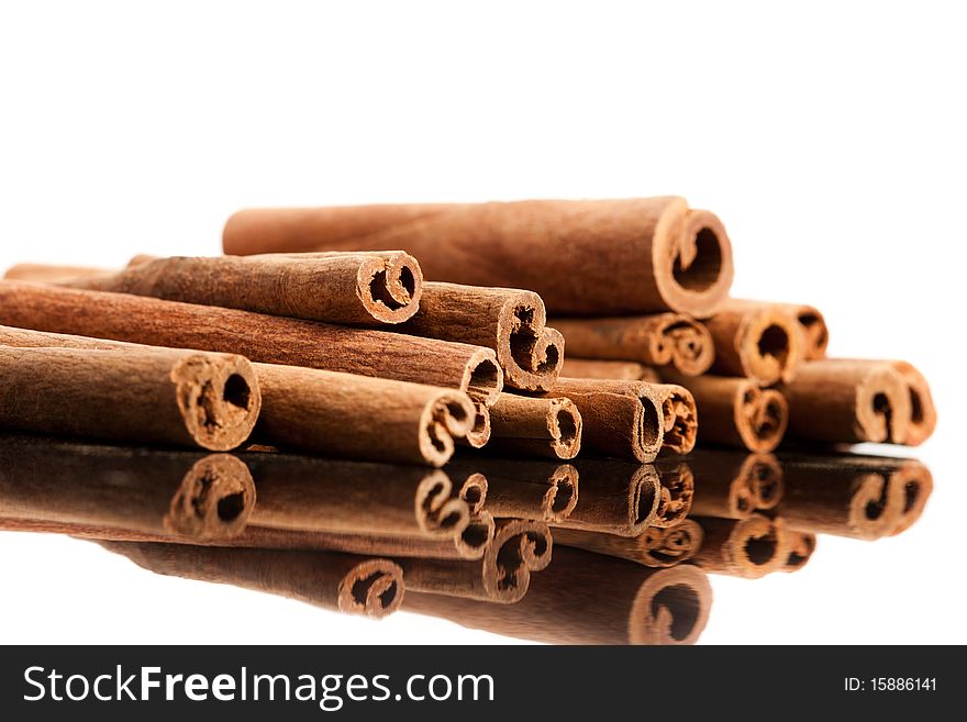 Cinnamon stick isolated on white background