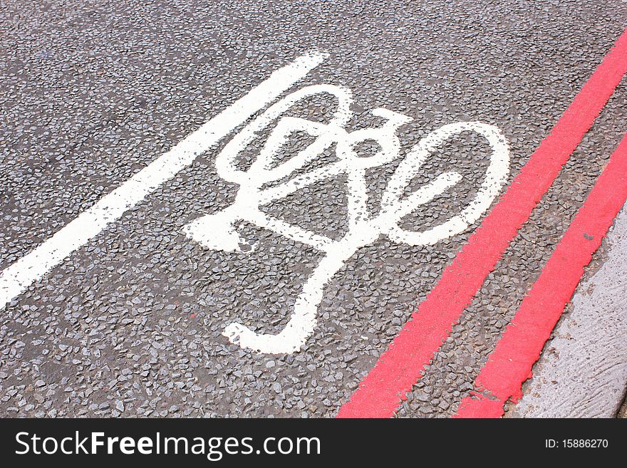 Cycle symbol on road
