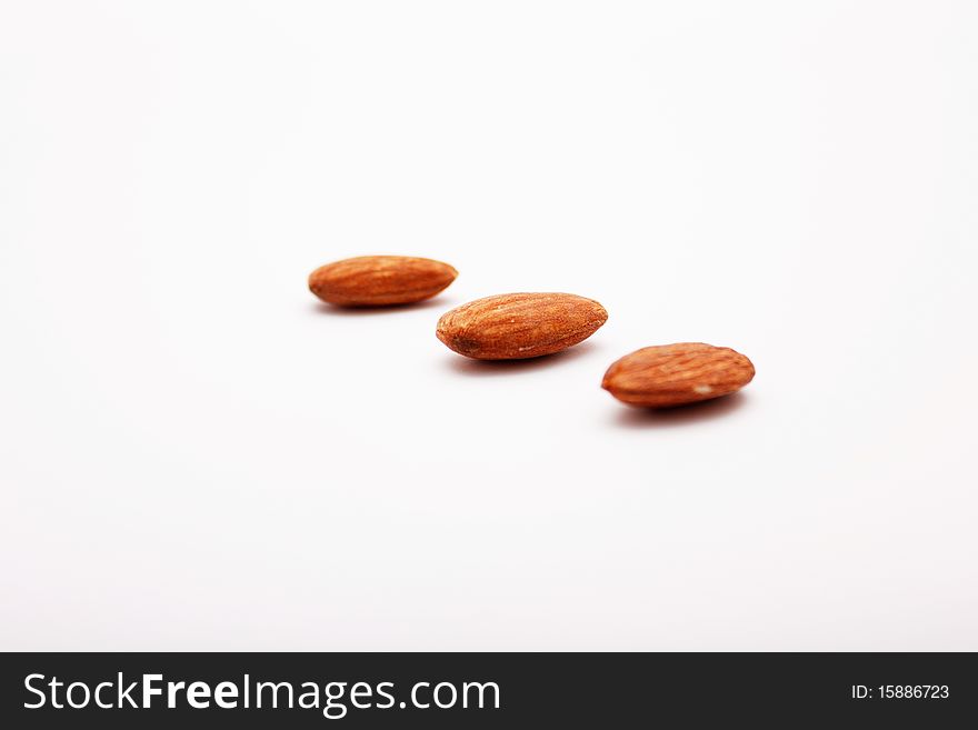 Close-up of almonds. Natural source of vitamins.