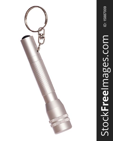 Mini silver torch keyring studio cutout