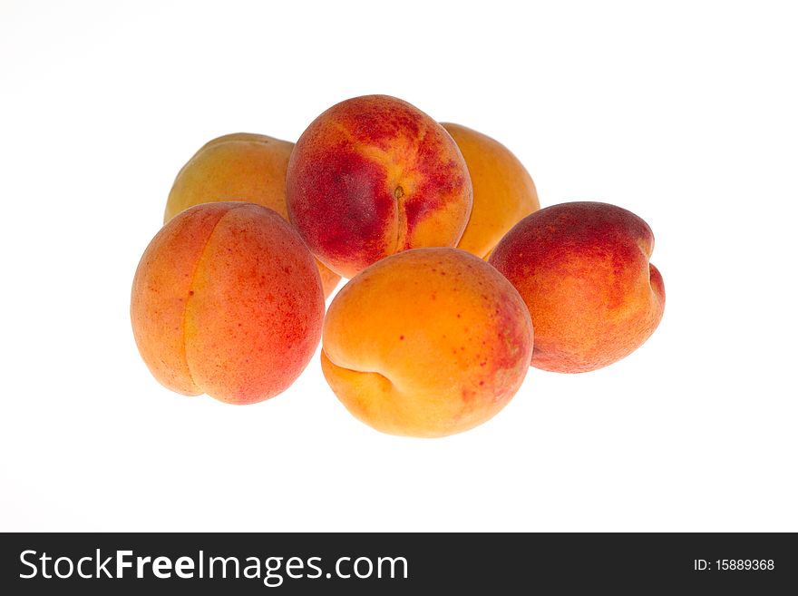 Apricots isolated on white background. Apricots isolated on white background