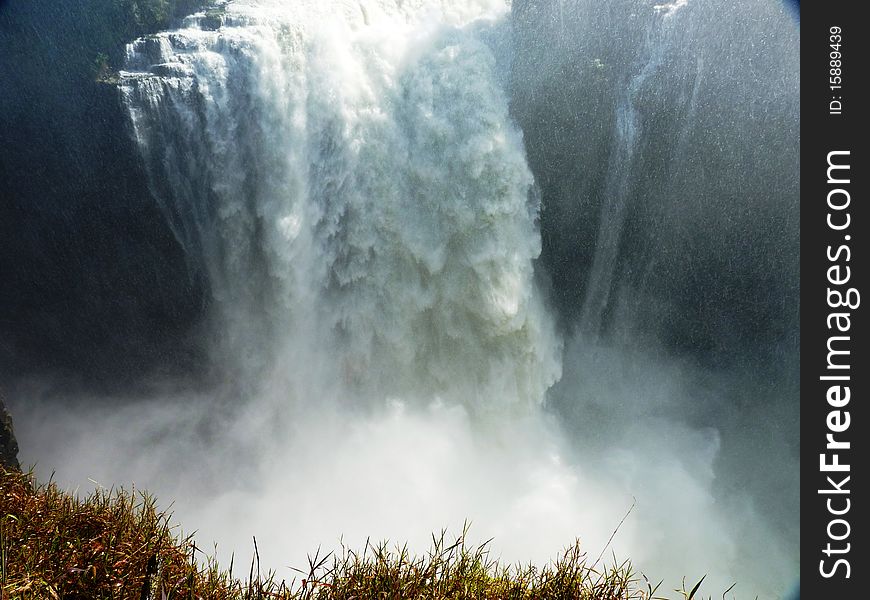 A scene from Victoria Falls in Africa