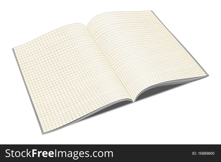 3D Illustration of Squared Notebook