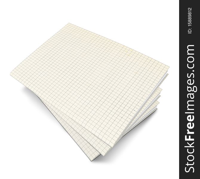 3D Illustration of Squared Notebook