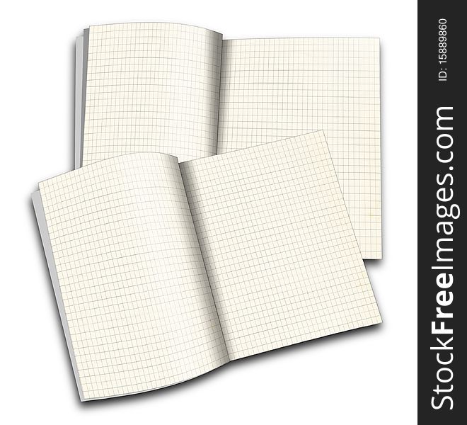 3D Illustration Of Squared Notebook,