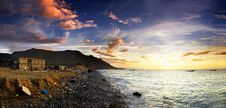 Sunset Over Rocky Coast Stock Photography Sunset Over Rocky Coast Stock Photography