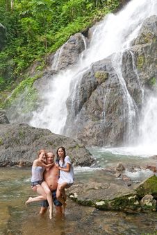 Rest At The Waterfall Royalty Free Stock Image Rest At The Waterfall Royalty Free Stock Image
