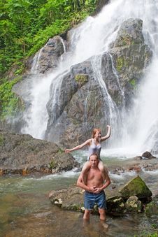 Rest At The Waterfall Royalty Free Stock Photos Rest At The Waterfall Royalty Free Stock Photos