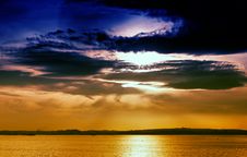 Sunset Over The Lake Royalty Free Stock Photos Sunset Over The Lake Royalty Free Stock Photos
