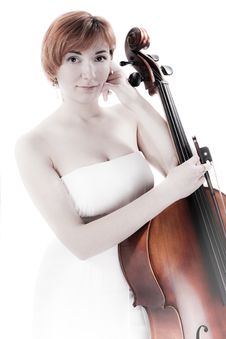 Cellist With Cello Stock Photography Cellist With Cello Stock Photography