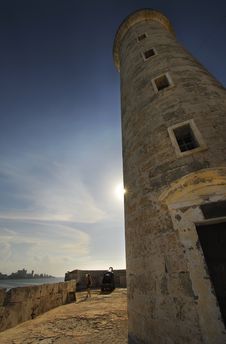 Lighthouse From El Morro Fortress In Havana Royalty Free Stock Photography Lighthouse From El Morro Fortress In Havana Royalty Free Stock Photography