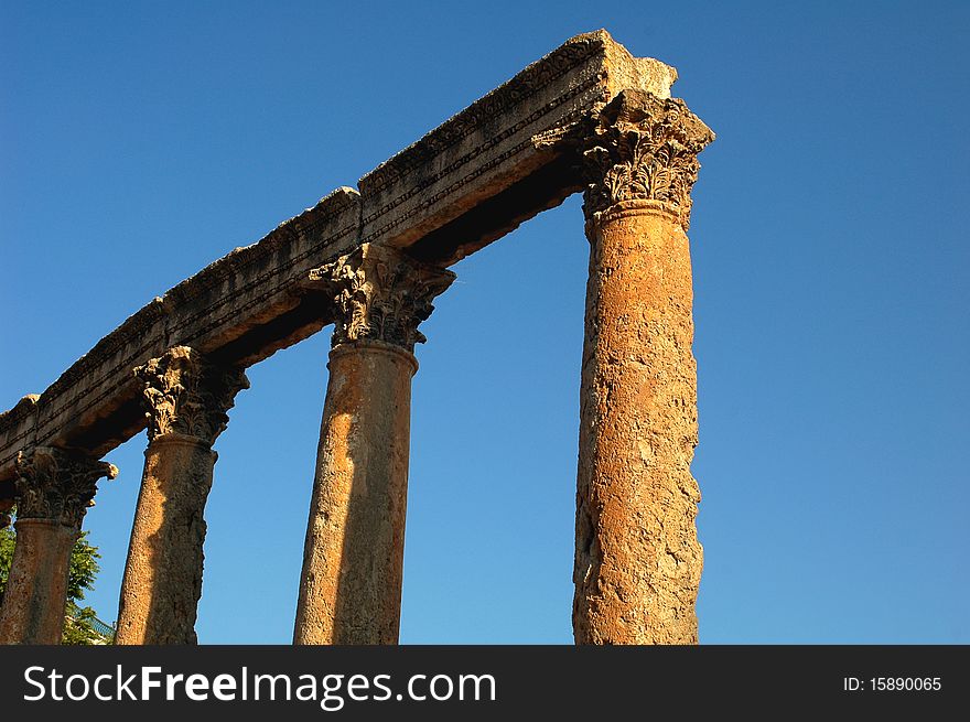 Scenery of relics of the famous Roman theatre in Anman,Jordan. Scenery of relics of the famous Roman theatre in Anman,Jordan