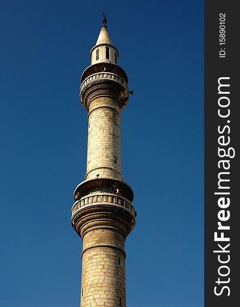 Scenery of a famous mosque tower in Anman,Jordan