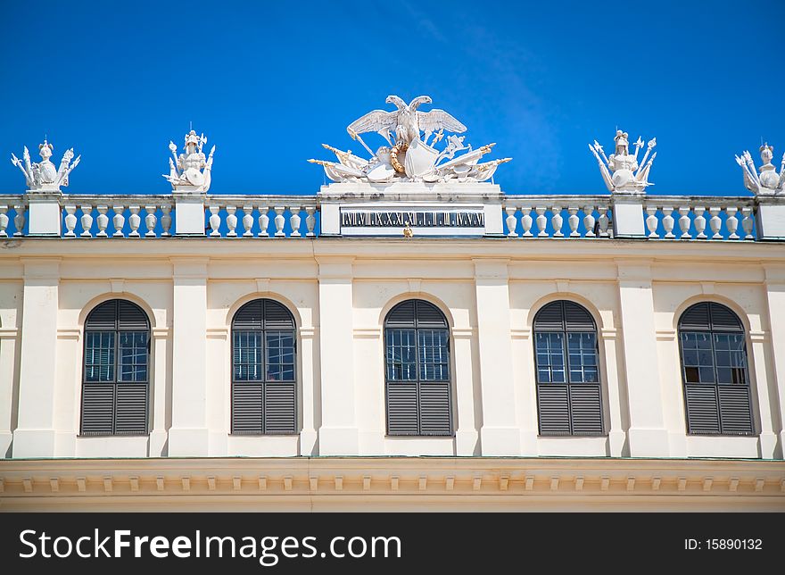 Detail of castle Schoenbrunn in Vienna