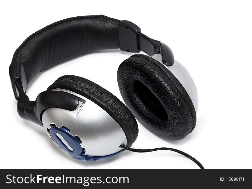 Headphones on a white background isolated, close-up.