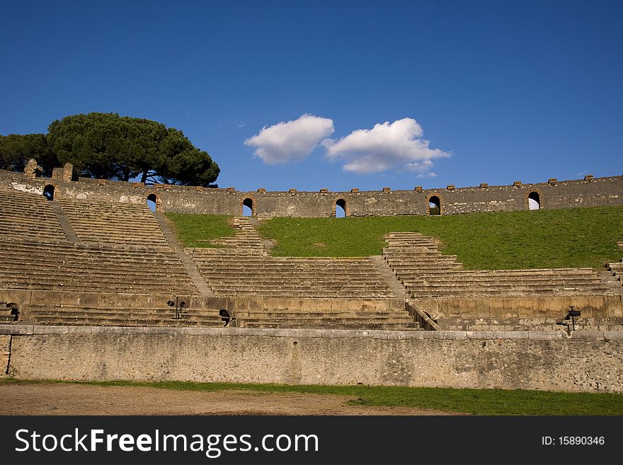 Pompei ruins after the volcano explosion near naples