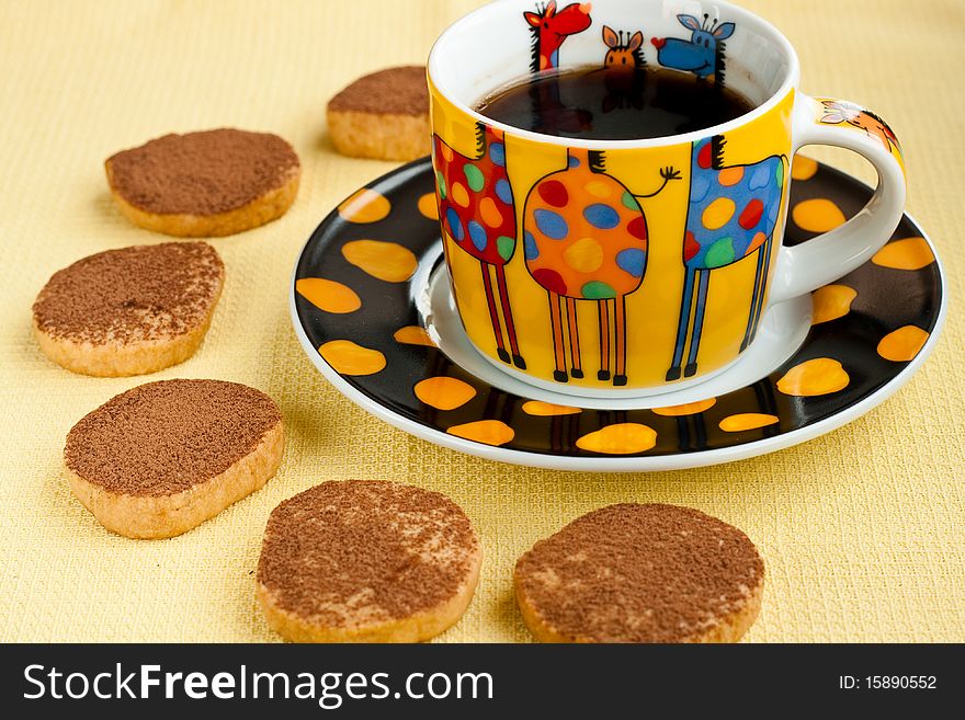 Shortbread cookies with cacao and espresso. Shortbread cookies with cacao and espresso