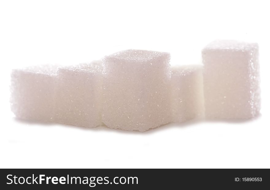 Pile of white sugar cubes