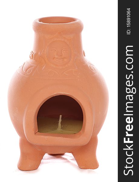 Outdoor candle isolated studio cutout