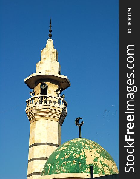 Scenery of an old mosque in Damascus,Syria. Scenery of an old mosque in Damascus,Syria