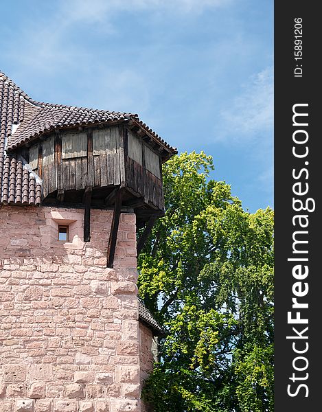 Tower's detail of Haut-Koenigsbourg Castle, Alsace, France