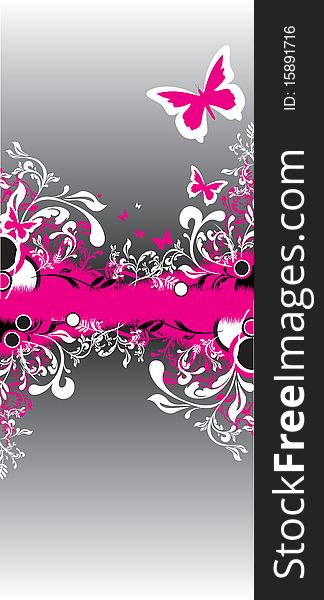 Black and white floral banners. Black and white floral banners