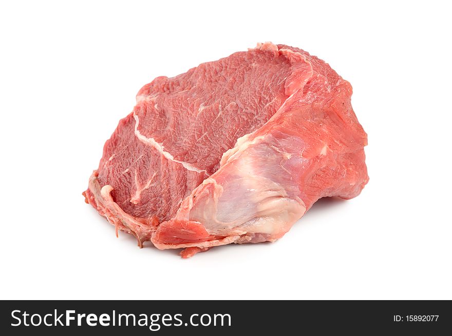 Raw juicy meat isolated on a white background. Raw juicy meat isolated on a white background