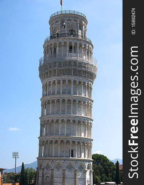 The leaning tower of Pisa. The leaning tower of Pisa