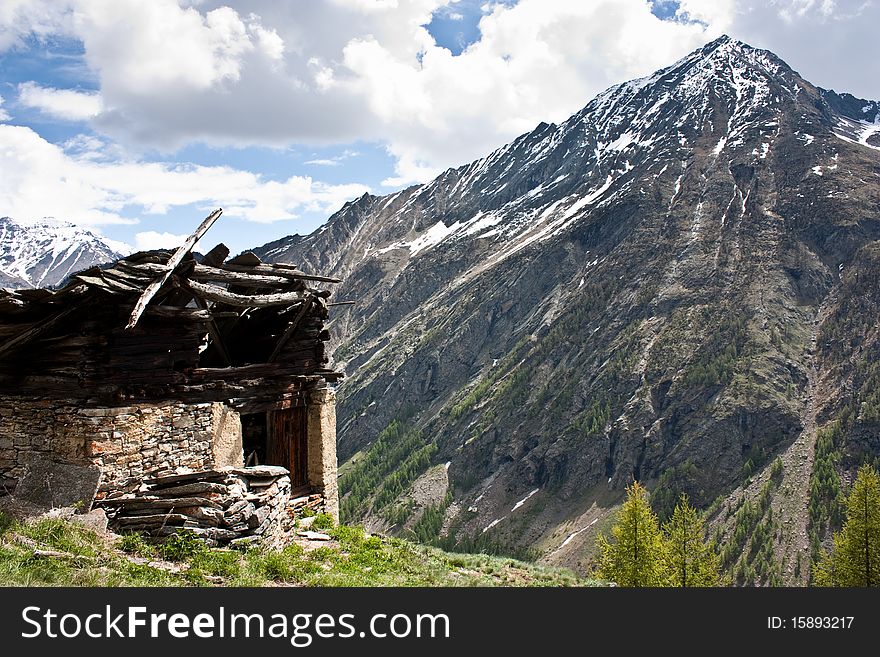 Gran Paradiso Park, Italy. Beautiful alpine panorama close to Cogne town. Gran Paradiso Park, Italy. Beautiful alpine panorama close to Cogne town.