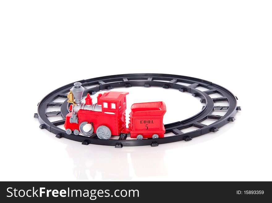 A plastic toy train