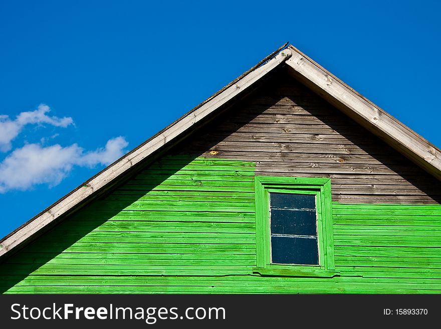 Old building with roof and painted wall. Old building with roof and painted wall