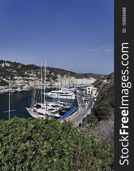 France, Corsica, Bonifacio, view of the port