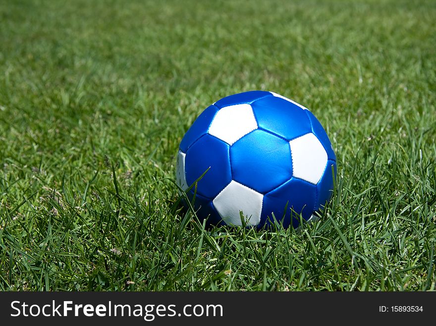 A blue leather football