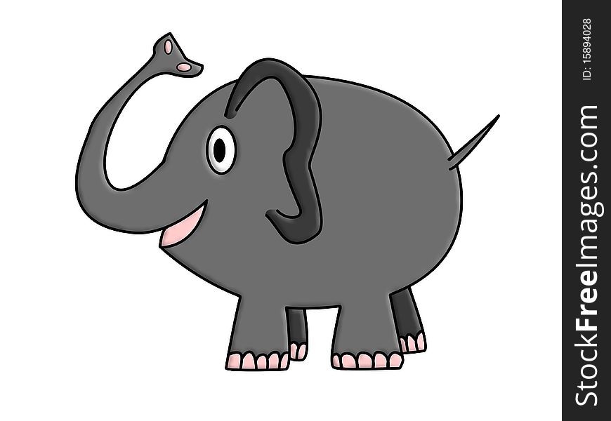 An elephant illustration isolated on whie.