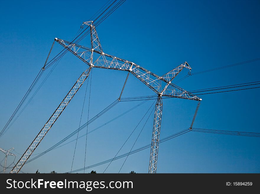 Big high voltage line on sky