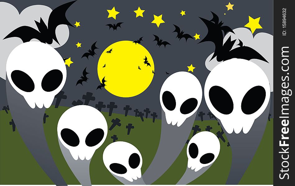 Image of spirits which waking of the death on Halloween night. Image of spirits which waking of the death on Halloween night.